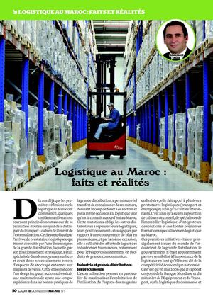 La logistique au Maroc Faits et realités Comex Magasine par Abid
