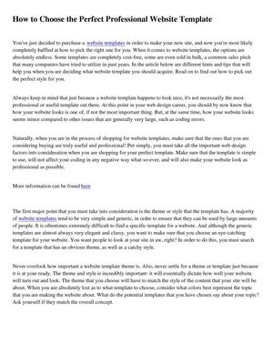 How to Choose the Perfect Professional Website Template