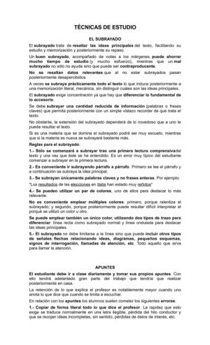 Aplicación de técnicas de estudio.