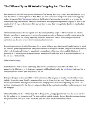 The Different Types Of Website Designing And Their Uses