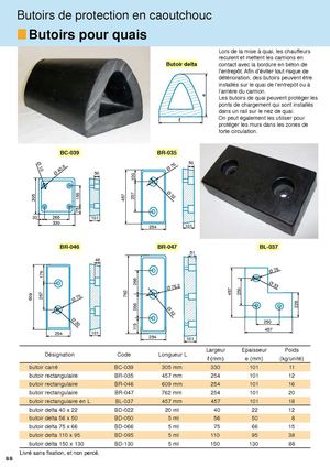 butoirs de quai caoutchouc delta