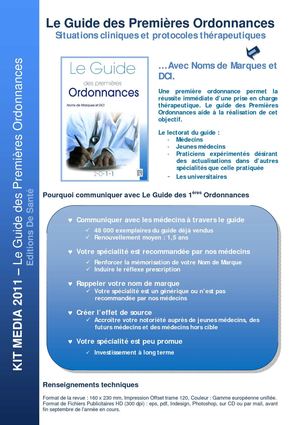 Kit Média Le Guide des Premières Ordonnance 2011