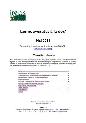 Nouveautés Mai 2011