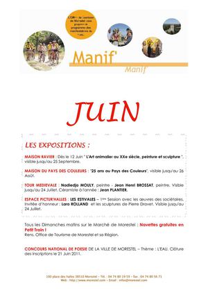 Programme des manifestations du mois de Juin à Morestel