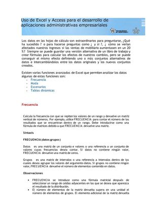 Frecuencia - Moda - Escenarios - Tablas dinámicas