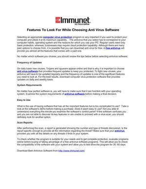 Features To Look For While Choosing Anti Virus Software