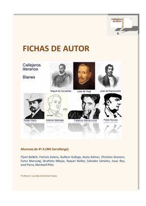 Fichas de autor. Callejeros literarios Blanes