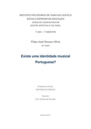 Esiste uma identidade musical Portuguesa?