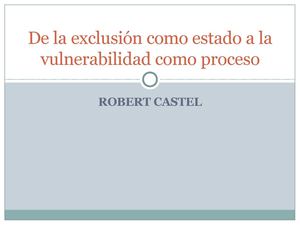 De la exclusión como estado a la vulnerabilidad