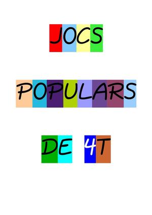JOCS POPULARS DE 4t
