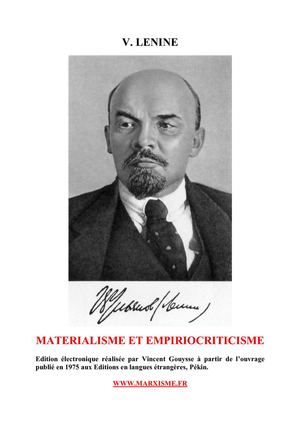 Lénine : matérialisme et empiriocriticisme (1908)