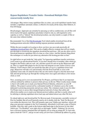 the Free Rapidshare Download Guide