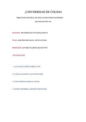 Metodos de investigacion (Los grupos sociales)