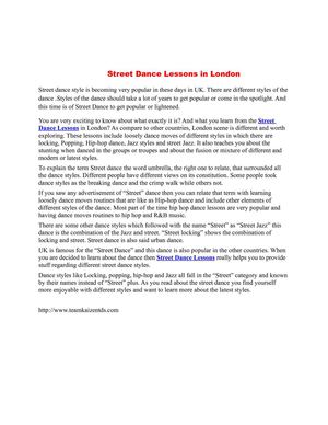 Street Dance Lessons in London