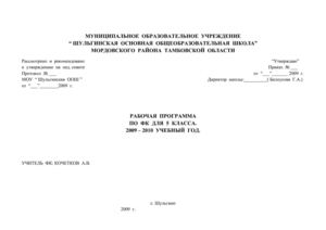 РАБОЧАЯ  ПРОГРАММА  ПО  ФК. 5  КЛАСС.