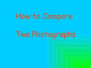 How to Compare two photographs