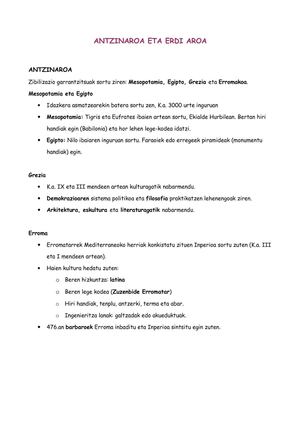 ANTZINAROA ETA ERDI AROA