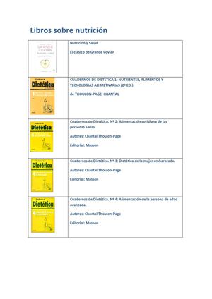 Libros sobre nutrición