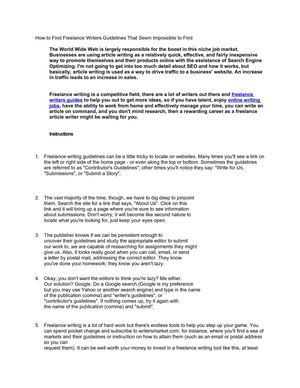 How to Find Freelance Writers Guidelines That Seem Impossible to Find