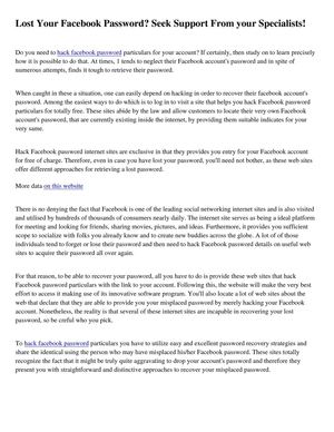 Lost Your Facebook Password? Seek Support From your Specialists!