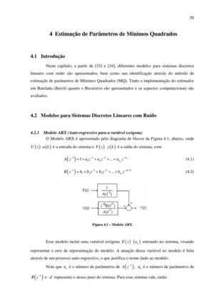 Estimação de parametros de minimos quadrados