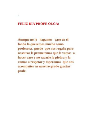 feliz dia profe olga