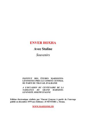 Enver Hoxha : avec Staline