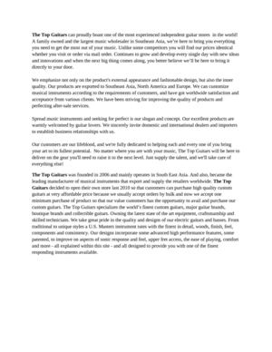 The Top Guitars Company Information