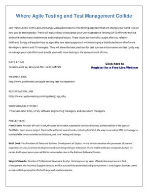 Calaméo - Webinar: Where Agile Testing and Test Management collide