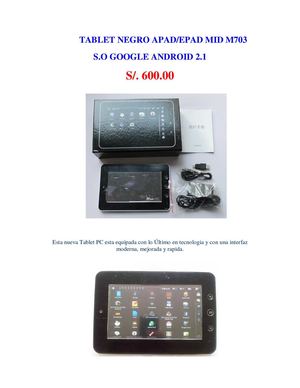 Tablet 7" Android 2.1