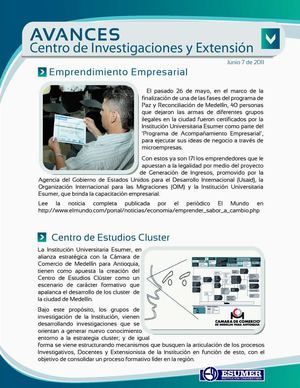 Avances del Centro de Investigación y Extensión Esumer