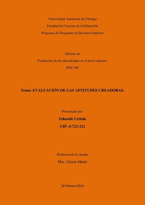 Evaluación de las actitudes creadoras