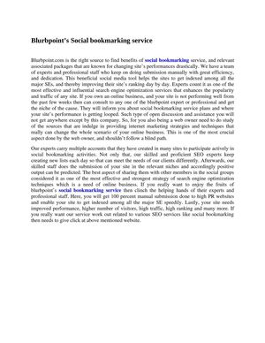 Blurbpoint’s Social bookmarking service