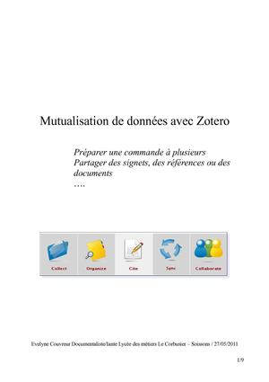 Mutualisation de données avec Zotero