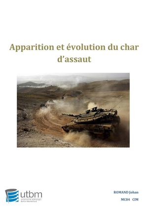 Apparition et évolution du char d'assaut par Johan Romand
