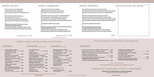 Carte du restaurant Le Cap Horn à Saint-Malo :