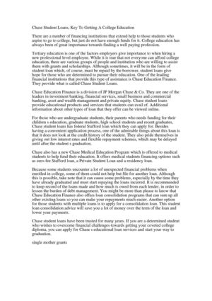 Chase Student Loans Key To Getting A College Education