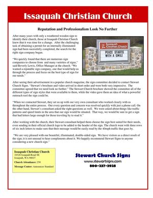 Issaquah Christian Church Customer Spotlight