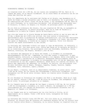 HIDROGRAFIA GENERAL DE COLOMBIA