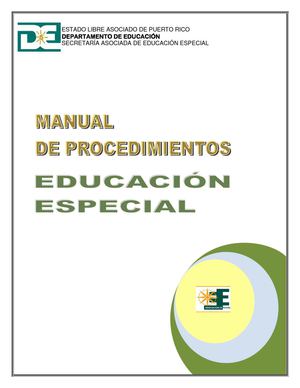 MANUAL DE PROCEDIMIENTOS DE EDUCACION ESPECIAL (REV. 2008)