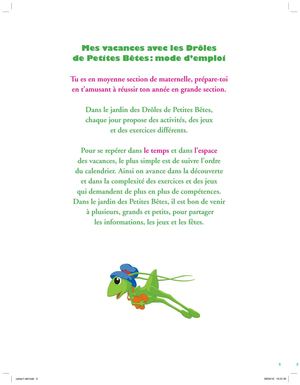 Mes vacances avec les Drôles de Petites Bêtes cahier 1 (4-5 ans)