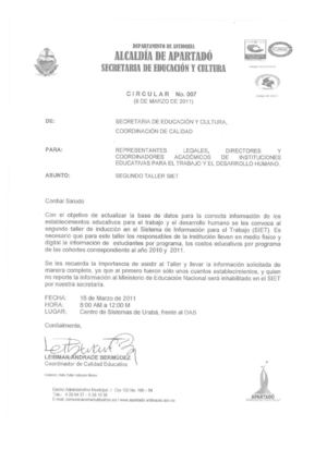 CIRCULAR Nº 007 - 2011