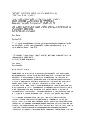 ALCANCE Y RESULTADOS DE LAS REFORMAS EDUCATIVAS EN