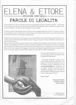 Elena&Ettore Numero speciale - Parole di Legalita'