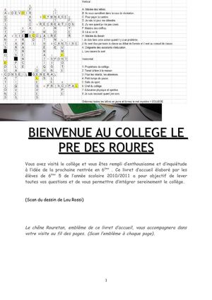 Livret d'Accueil du Collège du Pré des Roures