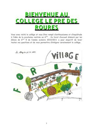 Livret d'Accueil du Collège du Pré des Roures