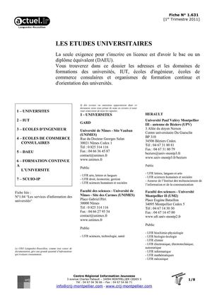 Les études universitaires en Languedoc Roussillon