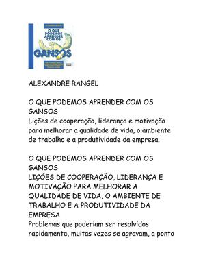 O Que podemos aprender com os Ganços - Vol I