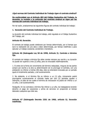 Normas del Contrato Individual