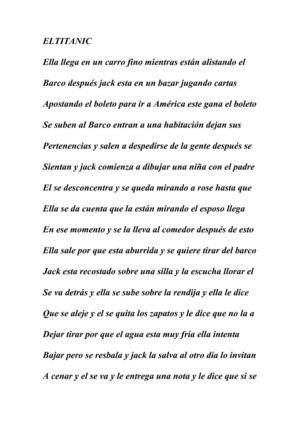 RESUMEN DE LA PELICULA ELTITANIC